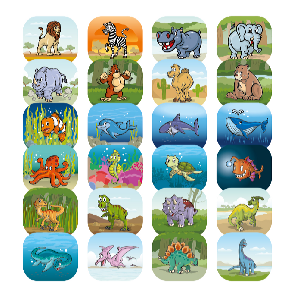 Kids World Fotóprojektor + zseblámpa Állatok